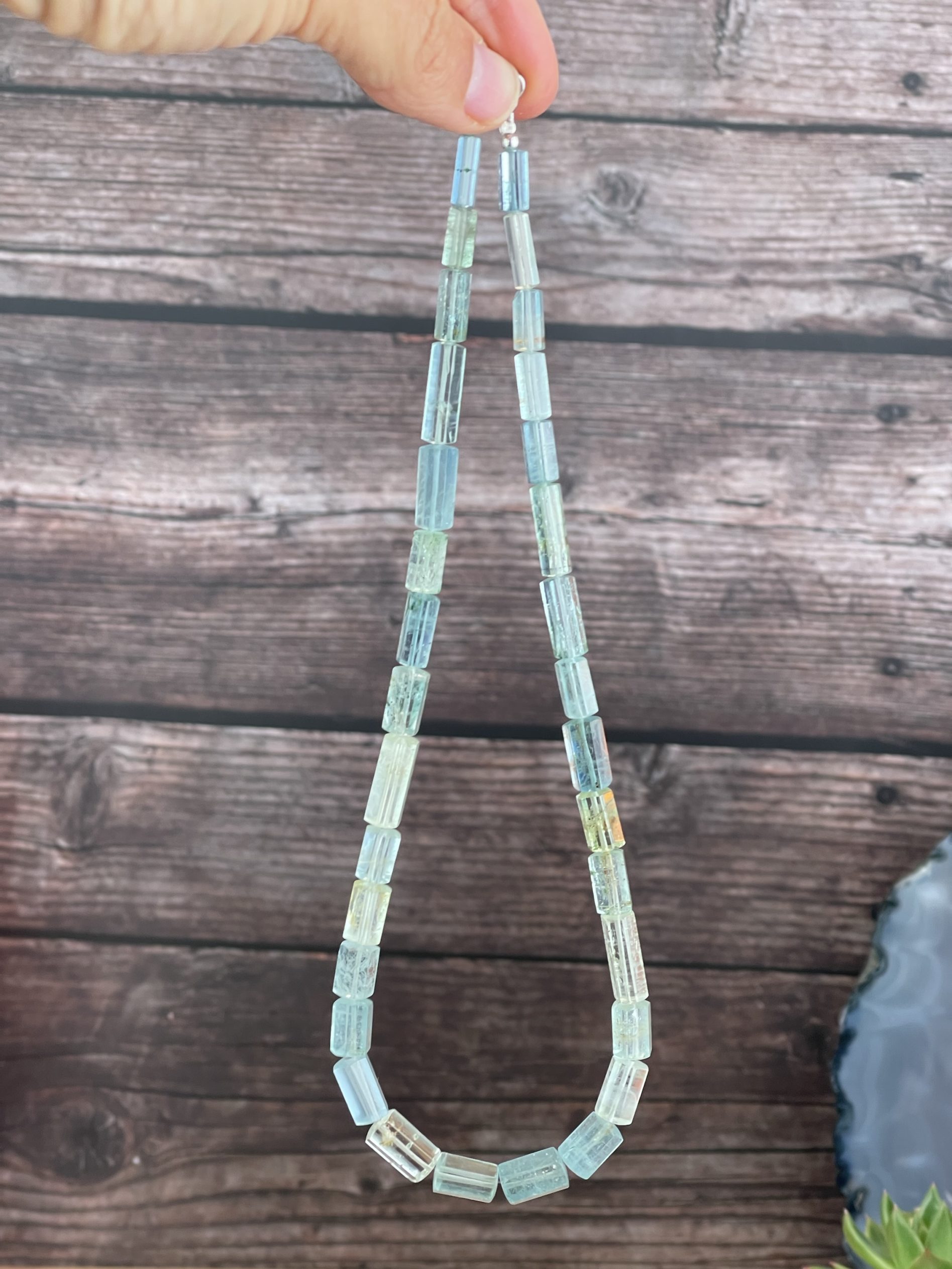 Aquamarin-Kette – 44 cm | besonders klare Qualität