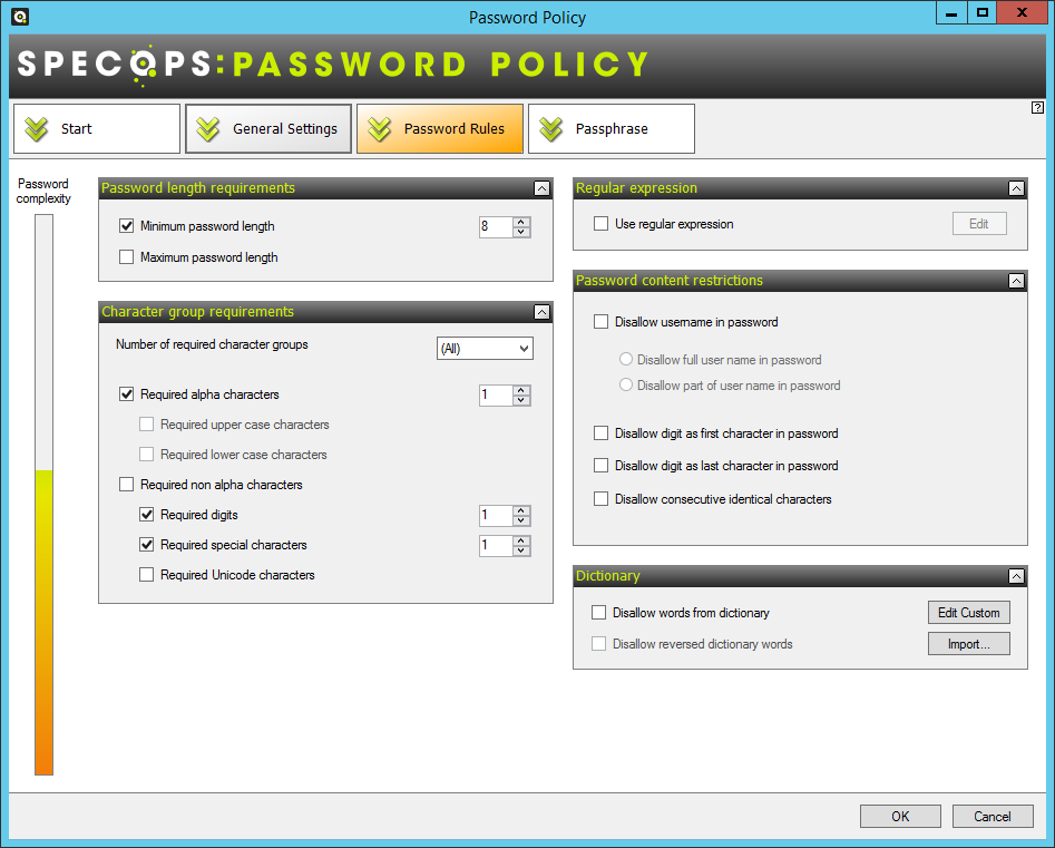 Specops Password Policy example