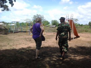 first look at the playground which was built the year before . This money was given by a church in Holland