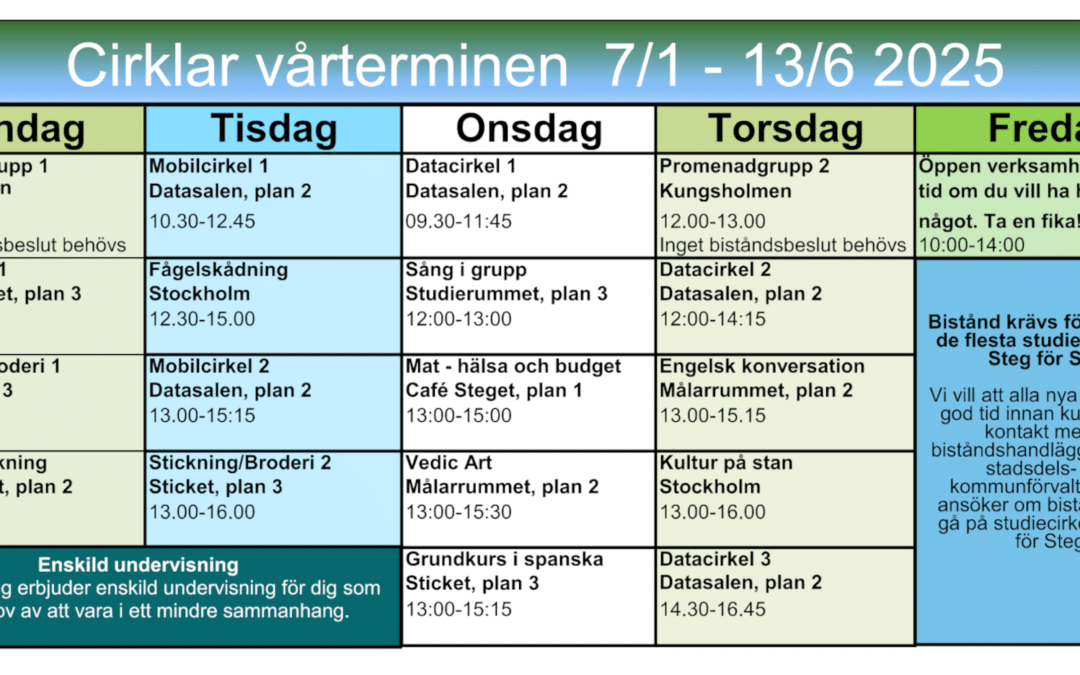 Vårschema VT 2025