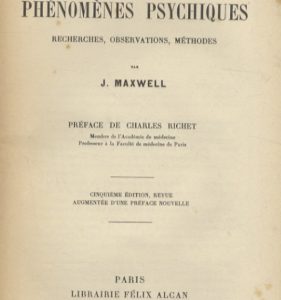 Les phénomènes psychiques. Recherches, observations, méthodes […]. – € 50