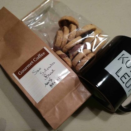 Koffie cadeautje met leuke tas