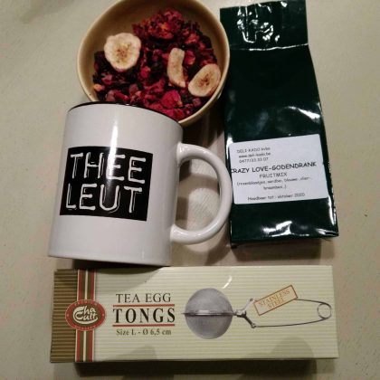 theecadeau , mok, fruitthee en theefilter