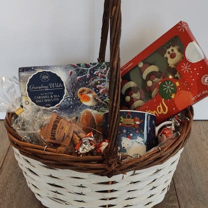 Kerst Cadeaumand – Chocolade, Koekjes & Wintermok – Feestelijk Geschenk