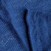 Bæredygtigt økologisk bomuldsstrikstof i blåt. Eco-Tex-certificeret.