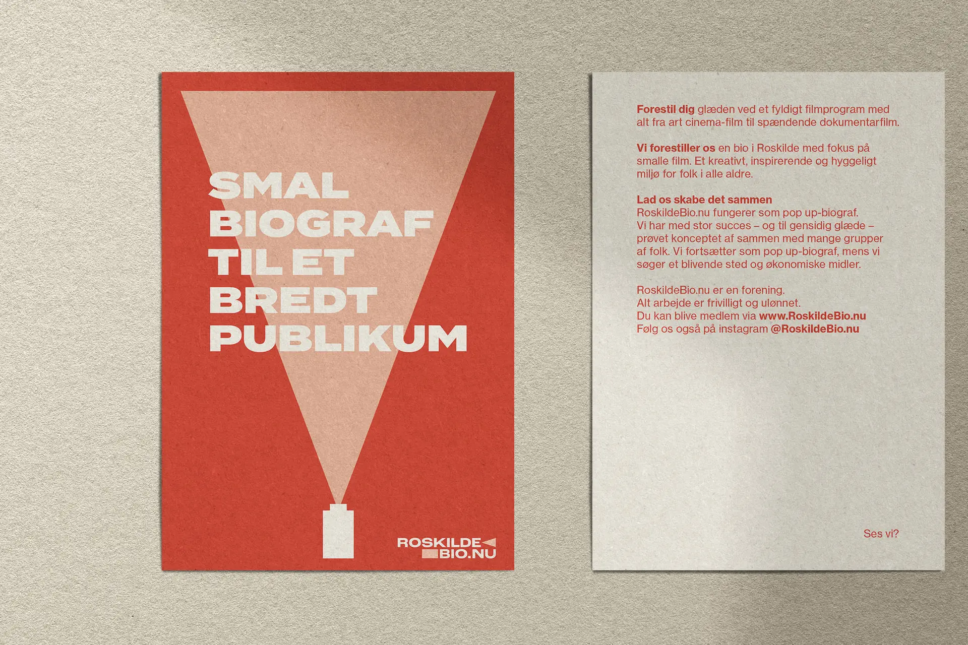 Effektivt marketingmateriale for Roskilde Bio designet af Studio 4K