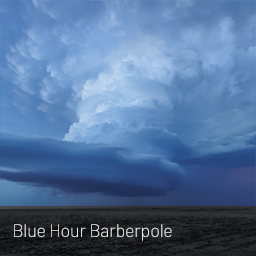 Image thumbnail from storm photography print: Blue Hour Barberpole
