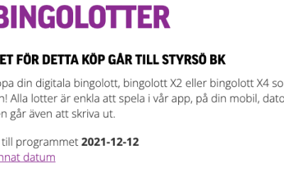 Köp Bingolotter för att stödja SBKs byggprojekt!