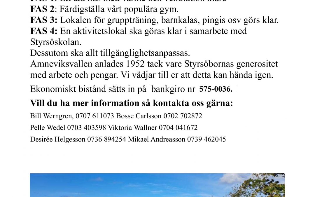 Information om nybygget.