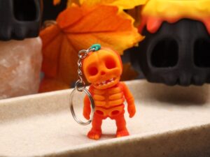 Pompoen Skelet Sleutelhanger