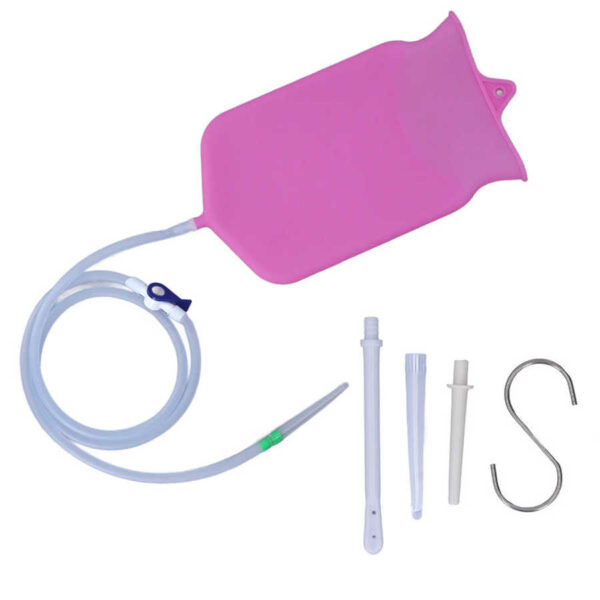 Enema Bag Komplett Sett Silikon Rosa 2000ml - Bilde 4