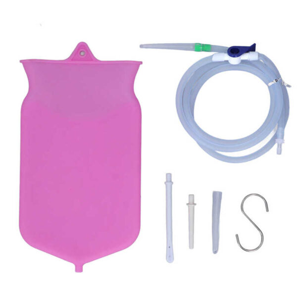 Enema Bag Komplett Sett Silikon Rosa 2000ml - Bilde 5