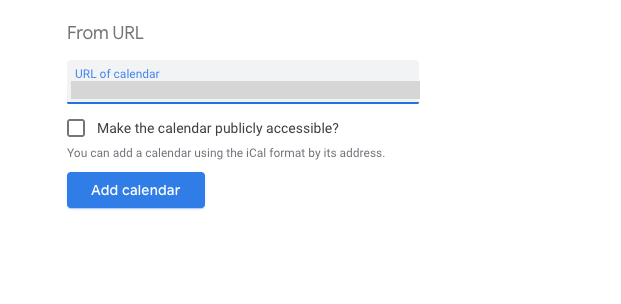 Google calendar - From URL