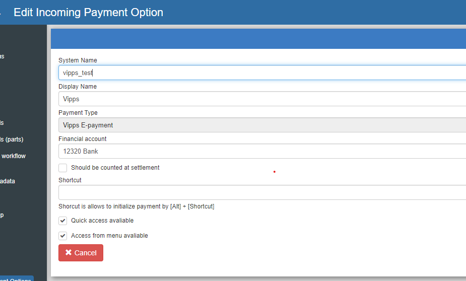 Sapera integration to Vipps Mobilepay