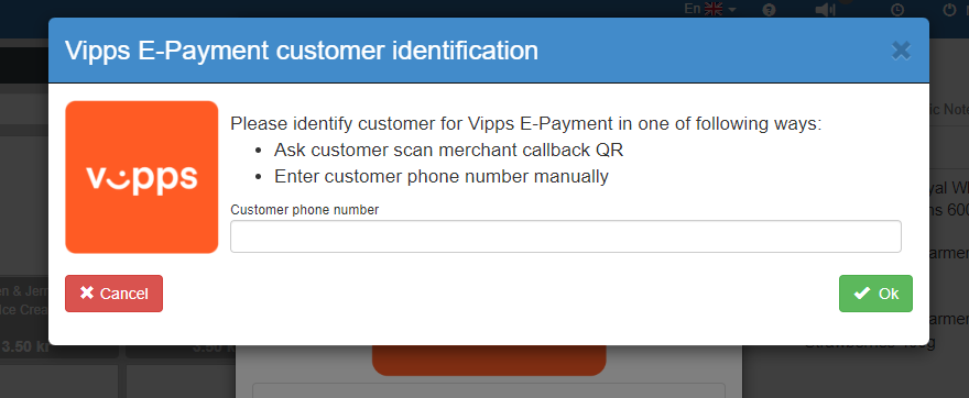 Sapera integration to Vipps Mobilepay