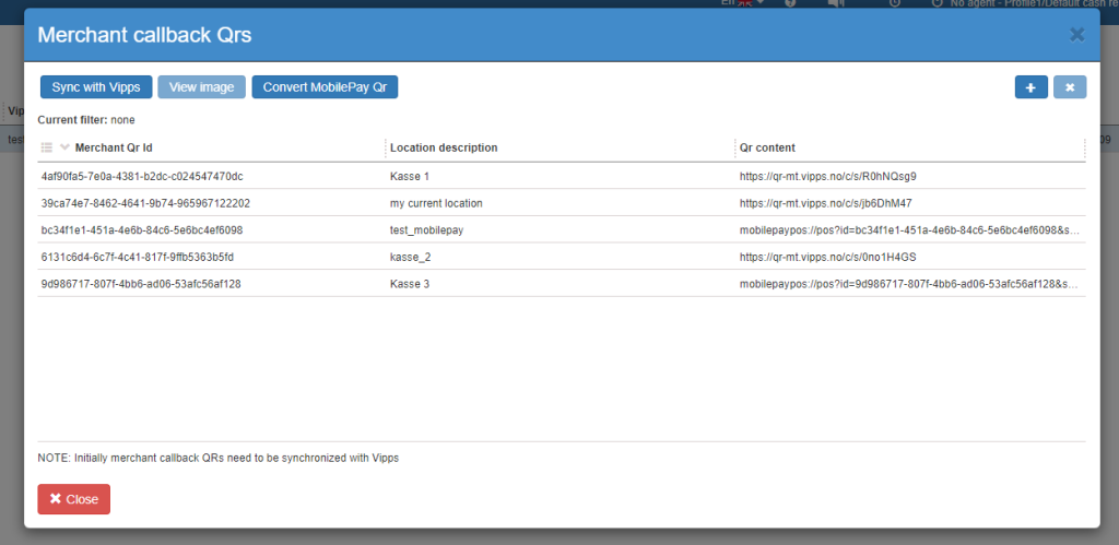 Sapera integration to Vipps Mobilepay