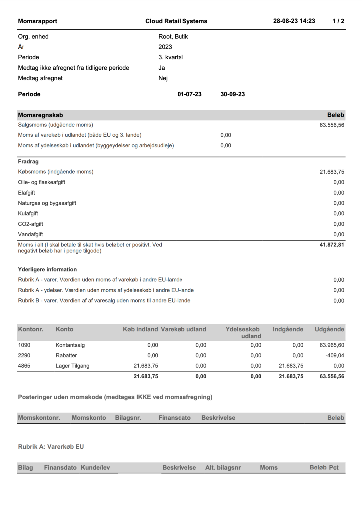 Udskrift sapera | cloud retail systems