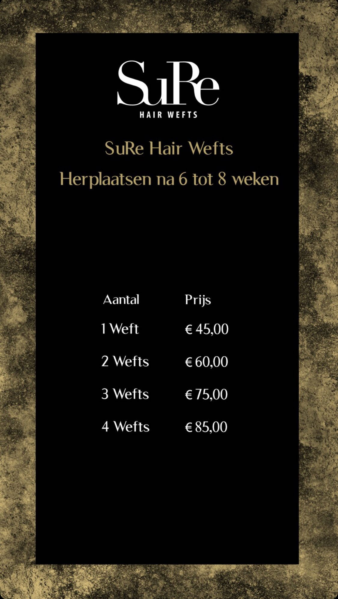 HERPLAATSEN-HAIRWEFTS