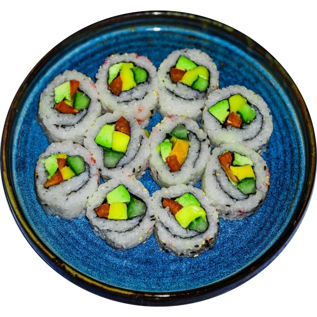 Spicy mango and avocado rolls