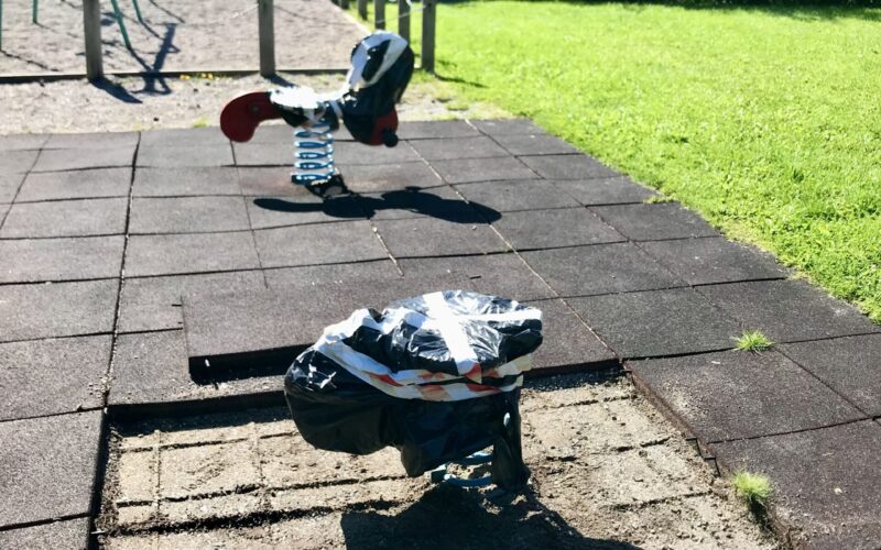 inför renovering av lekplats