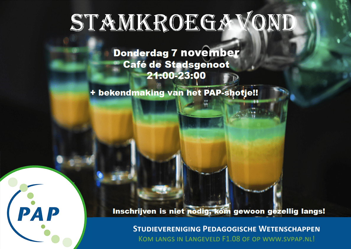 Stamkroeg november: PAPshotje bekendmaking!