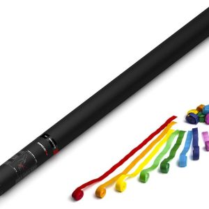 Streamer/serpentin-kanon (handhållen) 80cm - Multicolour metallic