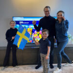 Kronprinsessan och Kronprins Frederik av Danmark önskar varandra lycka till inför kvällens VM-final i handboll. Haga slott, 31 januari 2021