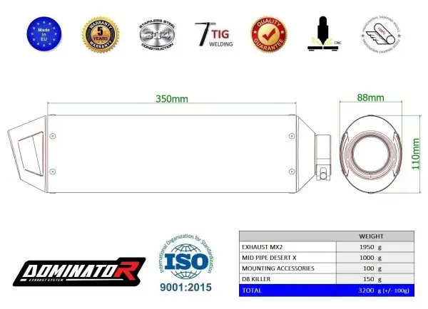 Dominator MX2 halvsystem Desert X