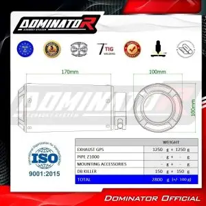 Dominator GP Slipon Z1000 2010-2020