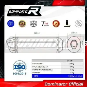 Dominator Black Oktagon slipon G310R