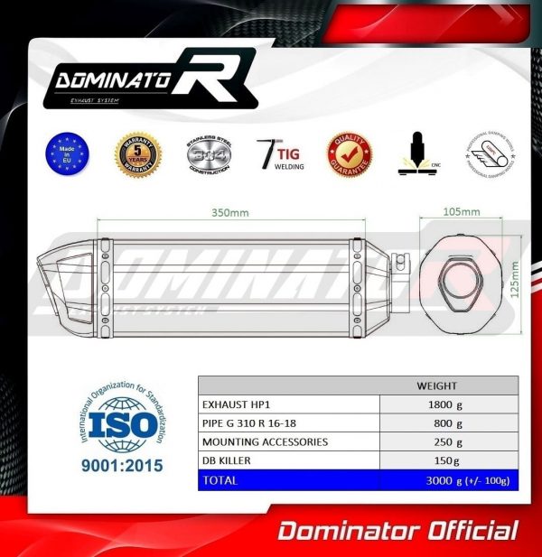 Dominator Black Oktagon slipon G310R