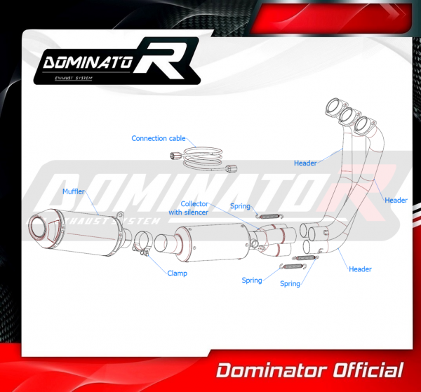 Dominator Low dB slim line helsystem XSR900