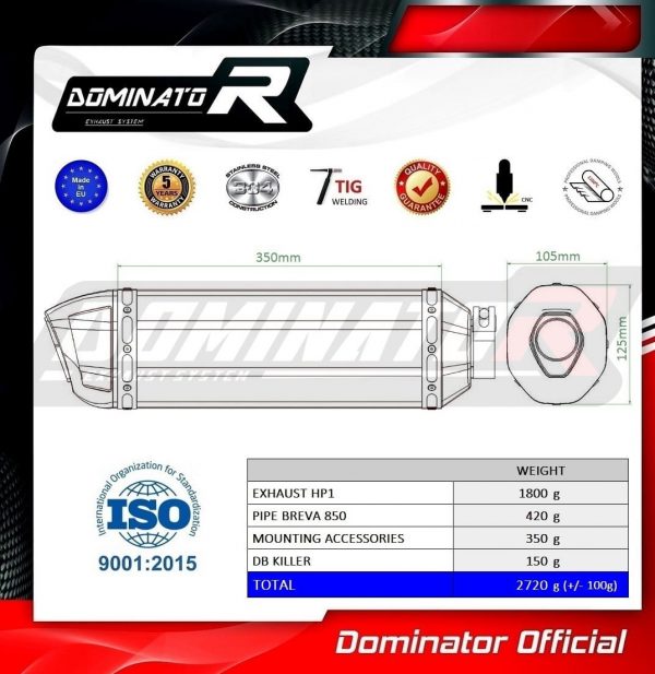 Dominator HP1 Slipon Breva 850