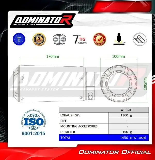 Dominator GPS-Slipon 1290-Super Duke 2017-19