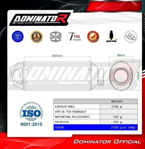 Dominator Slipon MX2 XL750 Transalp