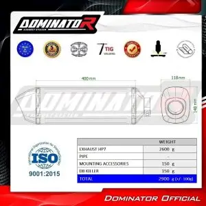 Dominator Black HP7 Slipon DL 1050 V-Strom