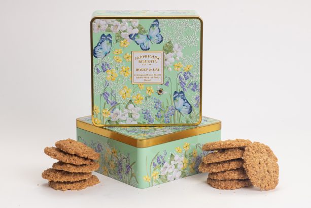 English Garden Honey & Oat biscuits i plåtask 250g