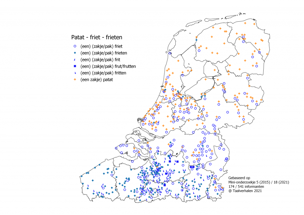 taalkaart patat friet frieten frit frut