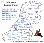 Kaart begroetingen in Nederland en Vlaanderen