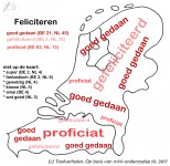 Kaart feliciteren: proficiat, gefeliciteerd, goed gedaan