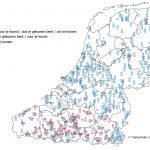 taalkaart met de verspreiding van bedankt om/voor/dat