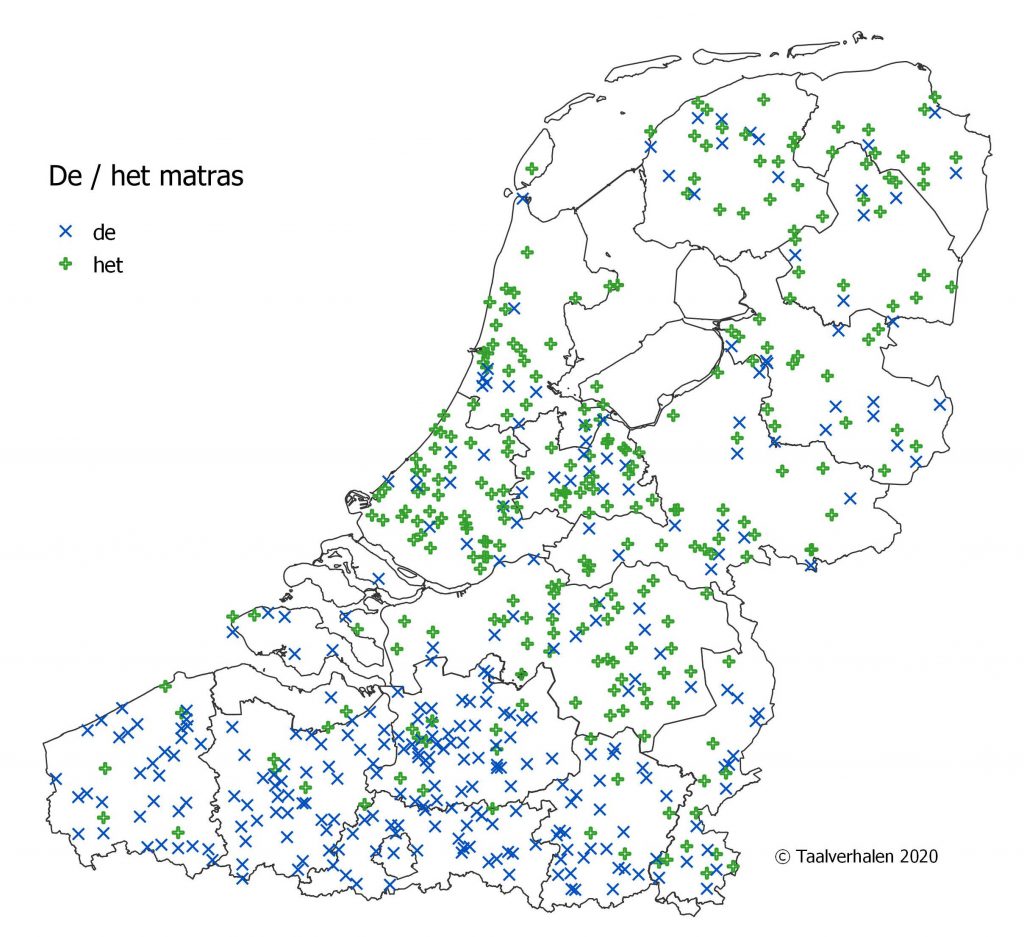 Kaart: het of de matras