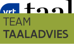 Het logo van Team Taaladvies schuift over het logo van VRT Taal