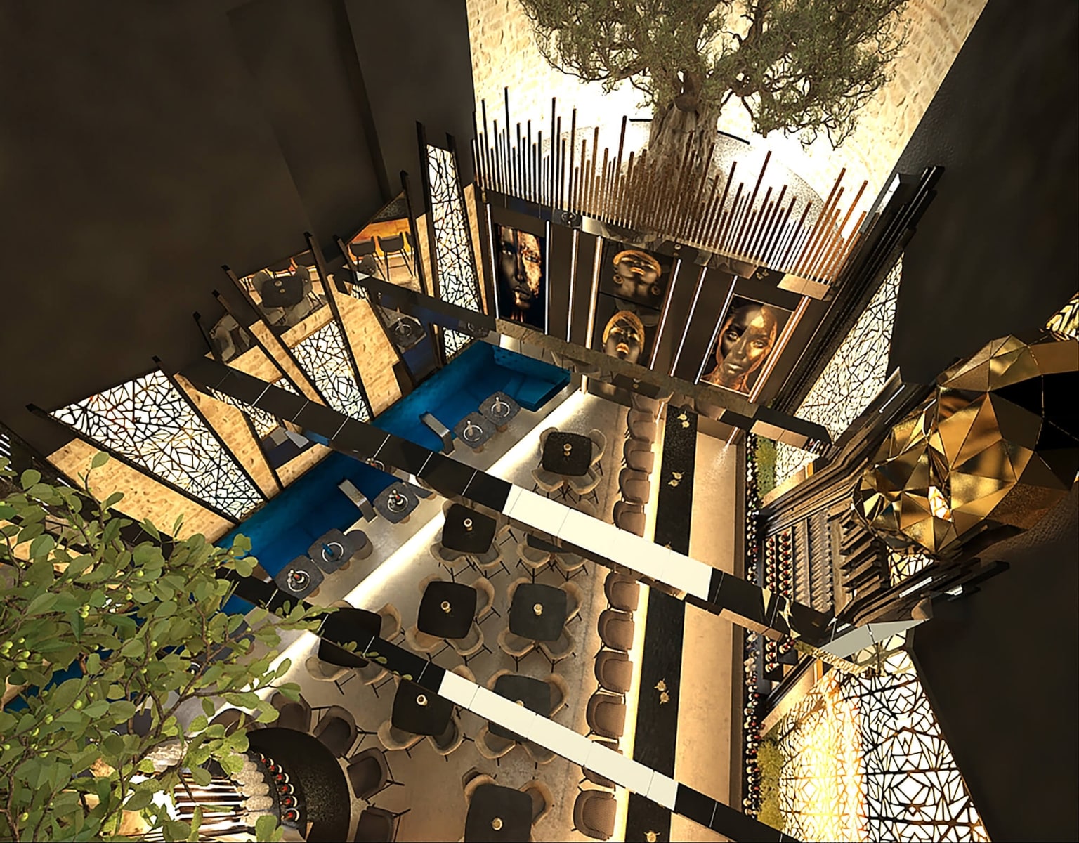 taiga luxury interior view from top