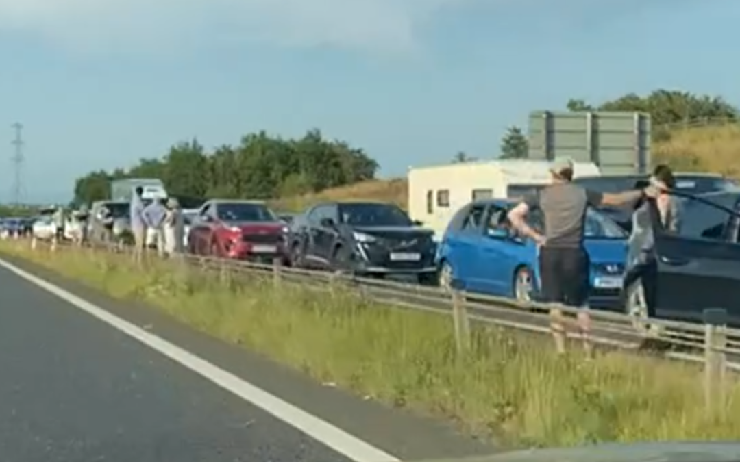 Biker injured in crash on Scots motorway as smash brings traffic to standstill amid warm weather