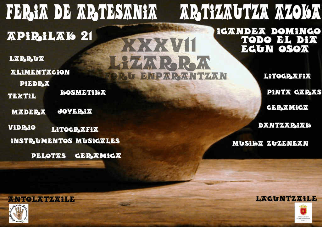Cartel XXXVII Feria Artesanía de Semana Santa Estella-LIzarra 2019-Artesanía y estado de alarma sanitaria