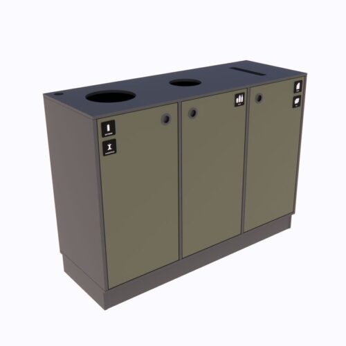 Quadro miljøstation/affaldsstation 3 rum