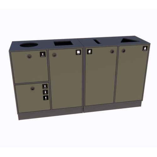 Quadro miljøstation/affaldsstation 3 rum 2x2 rum