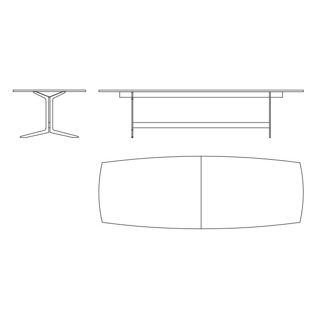 Council bord - 310 x 110 cm - bådformet - Billede 5