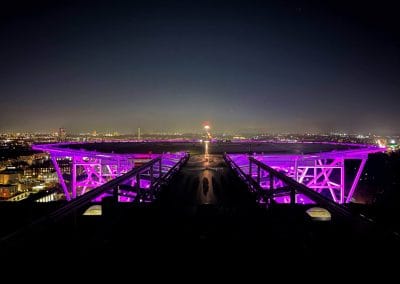 Lighting of the helipad at Rigshospitalet in Copenhagen.